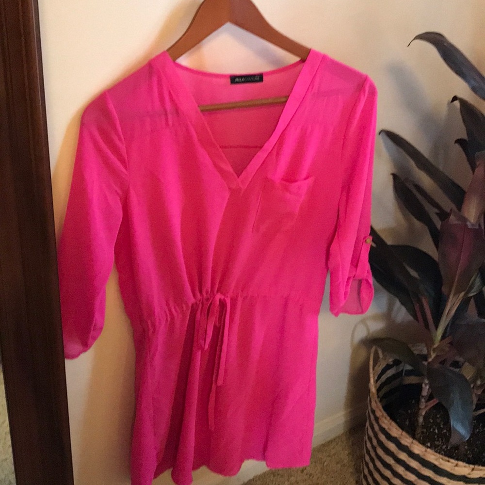 Pink sheer dress